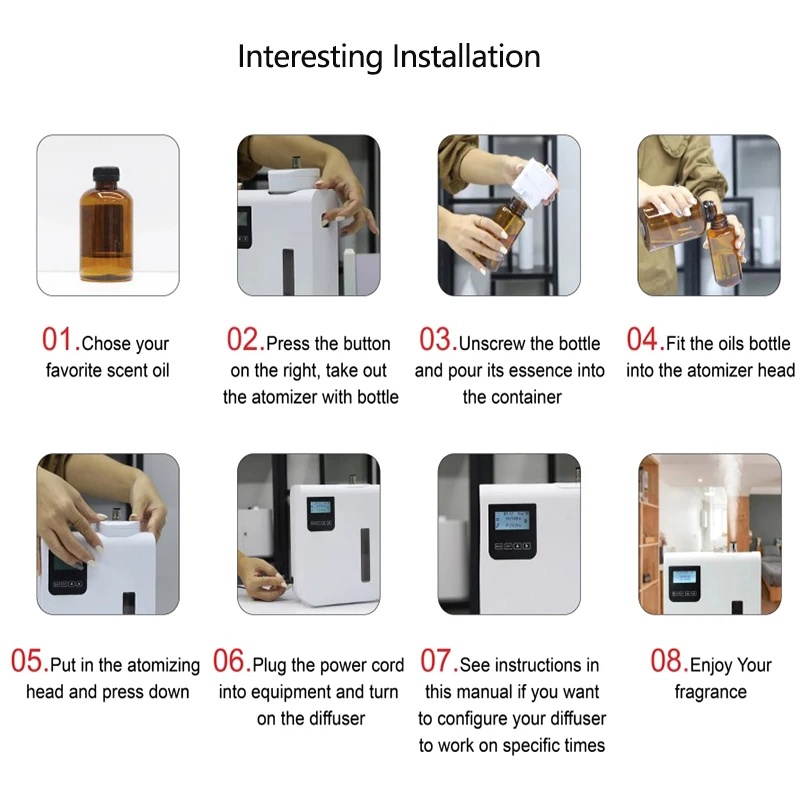 Essential Oil Aroma Diffuser Smart Bluetooth WiFi Timing Automatic Fragrance 300ML for Home Hotel Room Wireless Scent Machine