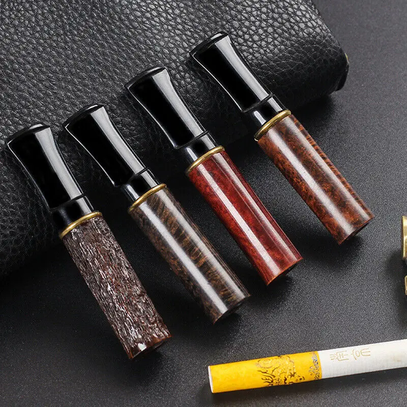 Handmade Bruyere Smoking Pipe with Filter Mouth Tips Tobacco Pipe Removable Reduce Tar Pipe for Smoking Cleaning Holder Men Gift