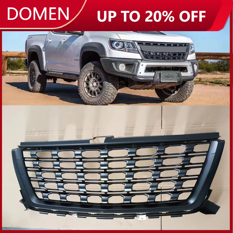 Malla de parrilla modificada para Chevrolet Colorado S10 2016 2017 2018 2019 2020, modelo norteamericano, parrilla de parachoques delantero, parrilla de carreras