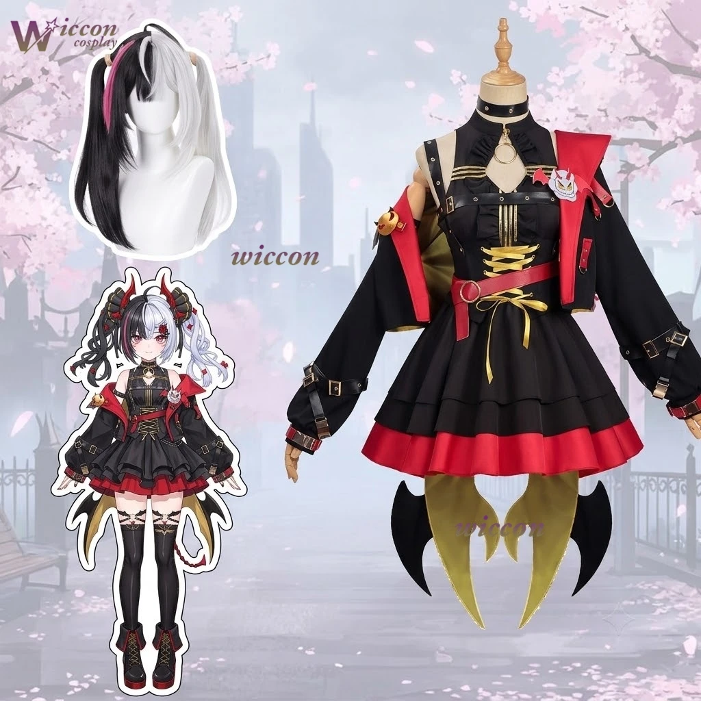 WonkaCos Neverness To Everness Requiem Golden Symphony Themed Dark Velvet Long Dress With Gold Lace Trim Layered Ruffle