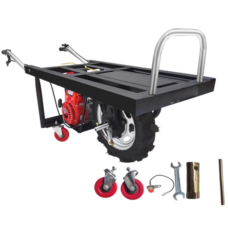 รถเข็นล้อเดียวแบบใช้เชื้อเพลิงสำหรับขนส่งในภูเขา/สวนผลไม้ รถเข็นแบบเข็นด้วยมือสำหรับงานเกษตร