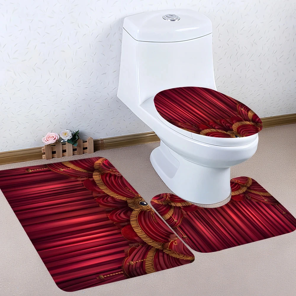 Luxurious Bathroom Four-piece Set - Avant-garde Waterproof Shower curtain, creating a complete bathroom suite