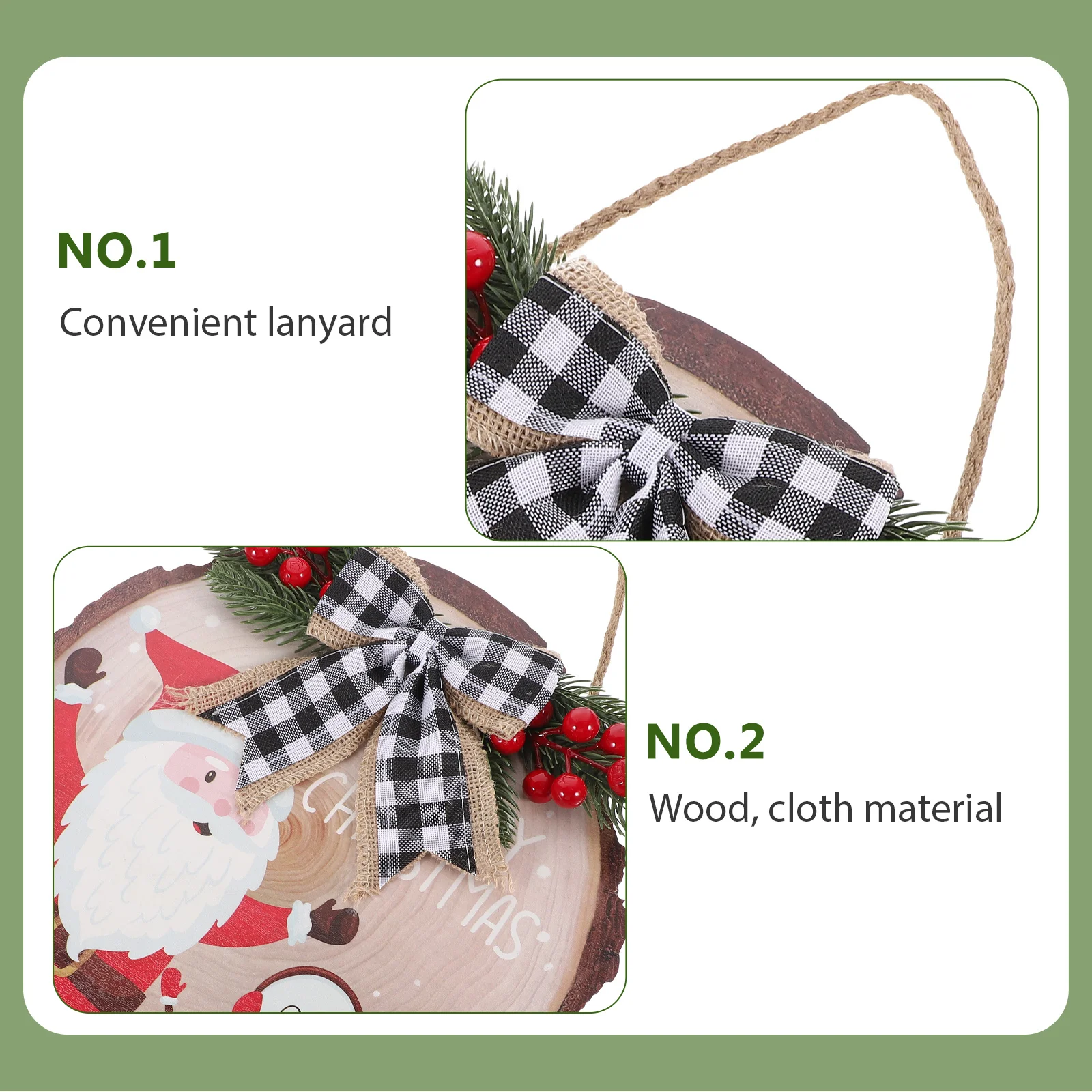 

Christmas Front Door Sign Wooden Hanging Round Plaque Rustic Xmas Welcome Decoration Merry Christmas Sign Delicate Hanging Board