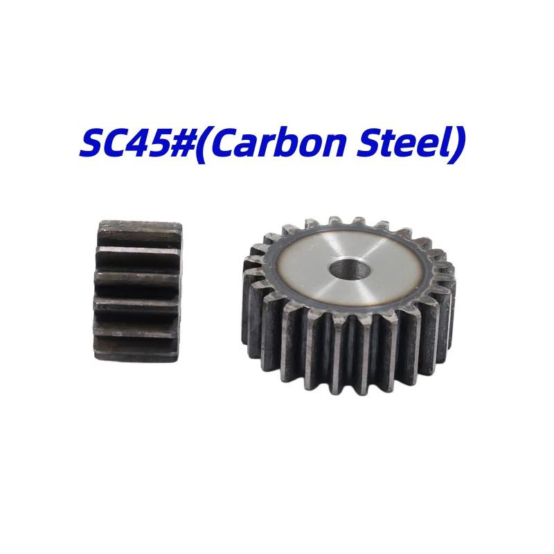 1.5 Module Pinion Gear 45-55 Teeth SC45 Carbon Steel Cylindrical Spur Gear High Frequency Quenching Industrial Drive Gear