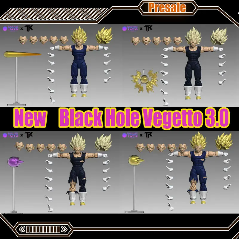 

New Hot Black Hole Dragon Ball Anime Figure Vegetto 3.0 Action Figures Super Saiyan Vegetto Models Battle Damage Version Statue