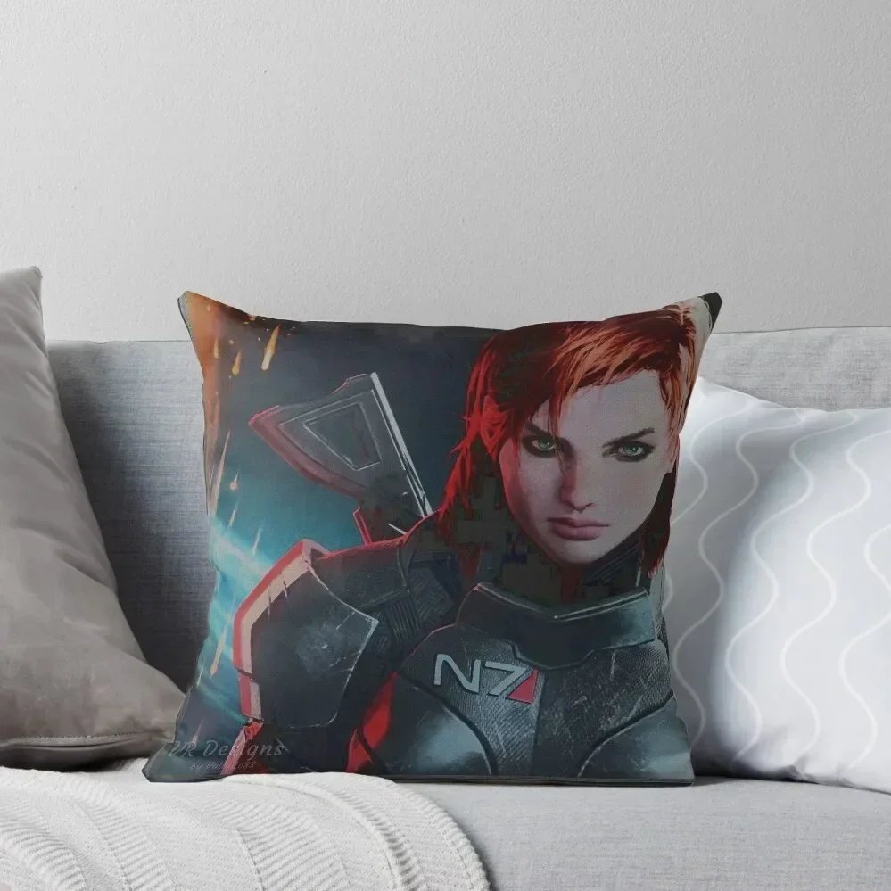 

Mass Effect: Female Shepard Digital Painting Throw Pillow Pillow Decor Bed pillowcases pillow