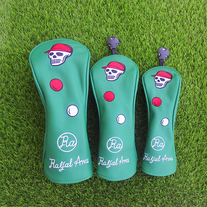 Cartoon skull Cap golf club Headcovers Covers For Driver Fairway Woods Clubs Set Heads PU Leather Waterproof Unisex Simple