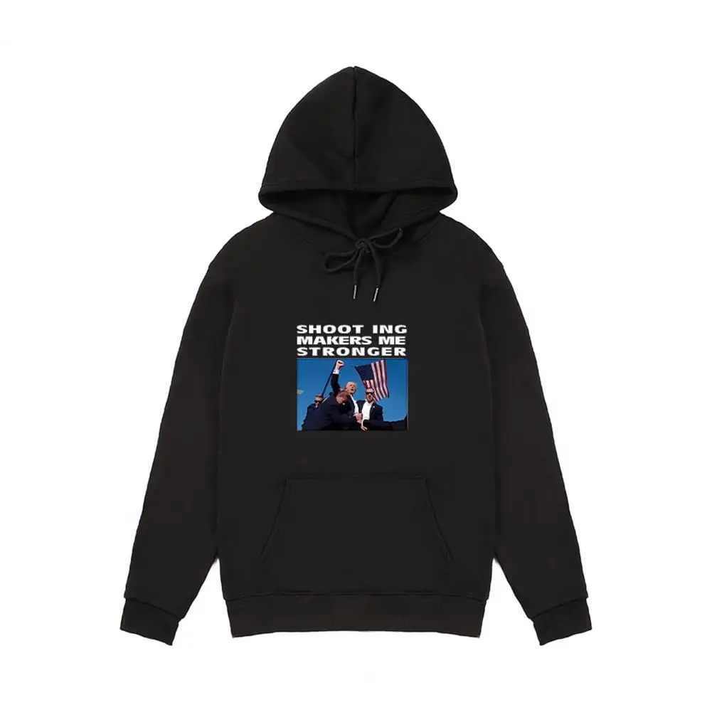 

Ribbed Cuffs Hoodie Trump Survives Shot Unisex Hoodie with Pockets Long Sleeve Drawstring Pullover for Supporters of for Spring