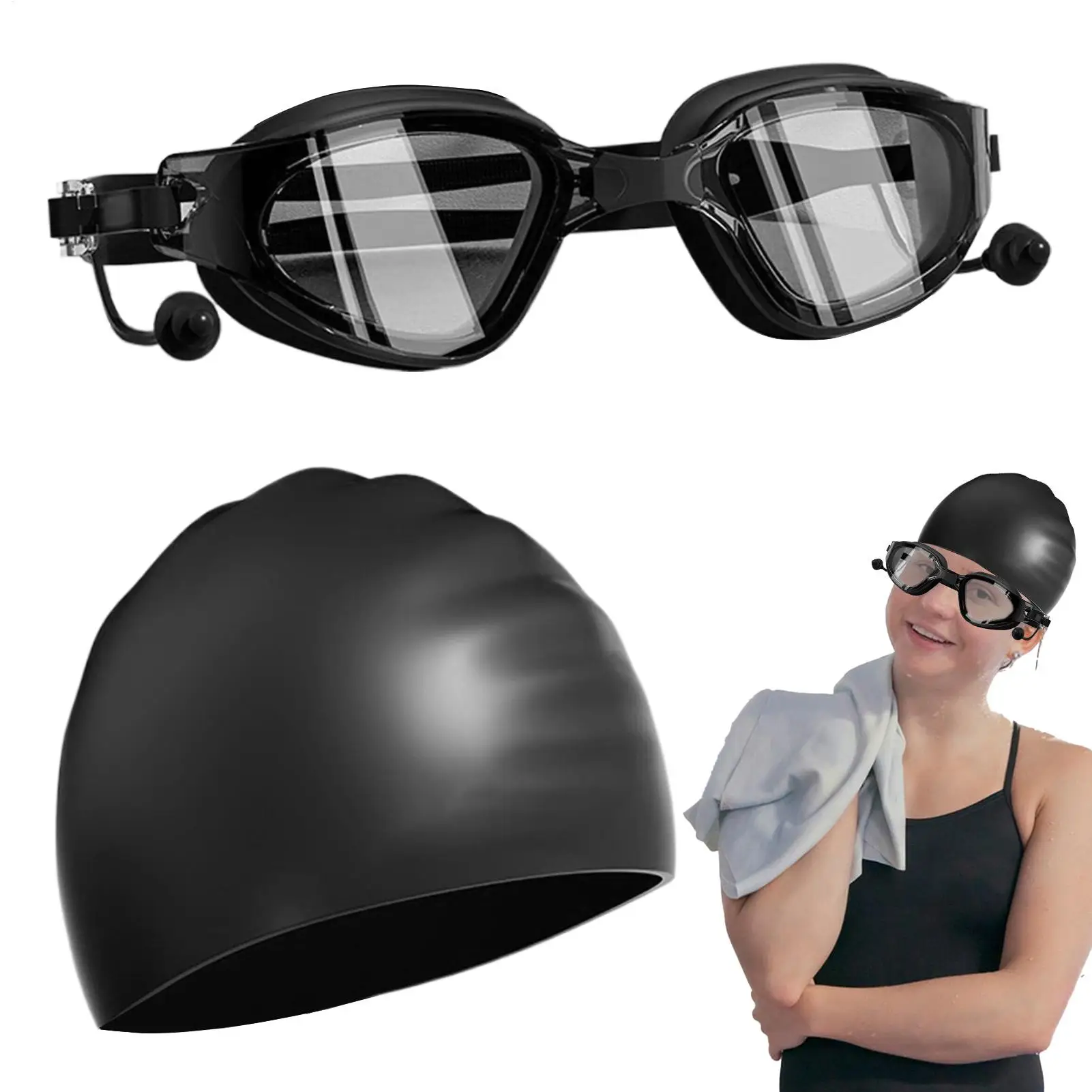 

Очки для плавания, удобные очки для плавания с защитой от ультрафиолета, унисекс, противотуманные очки для плавания с шапочкой для женщин, мальчиков и девочек, молодежи, подростков, мужа, сына