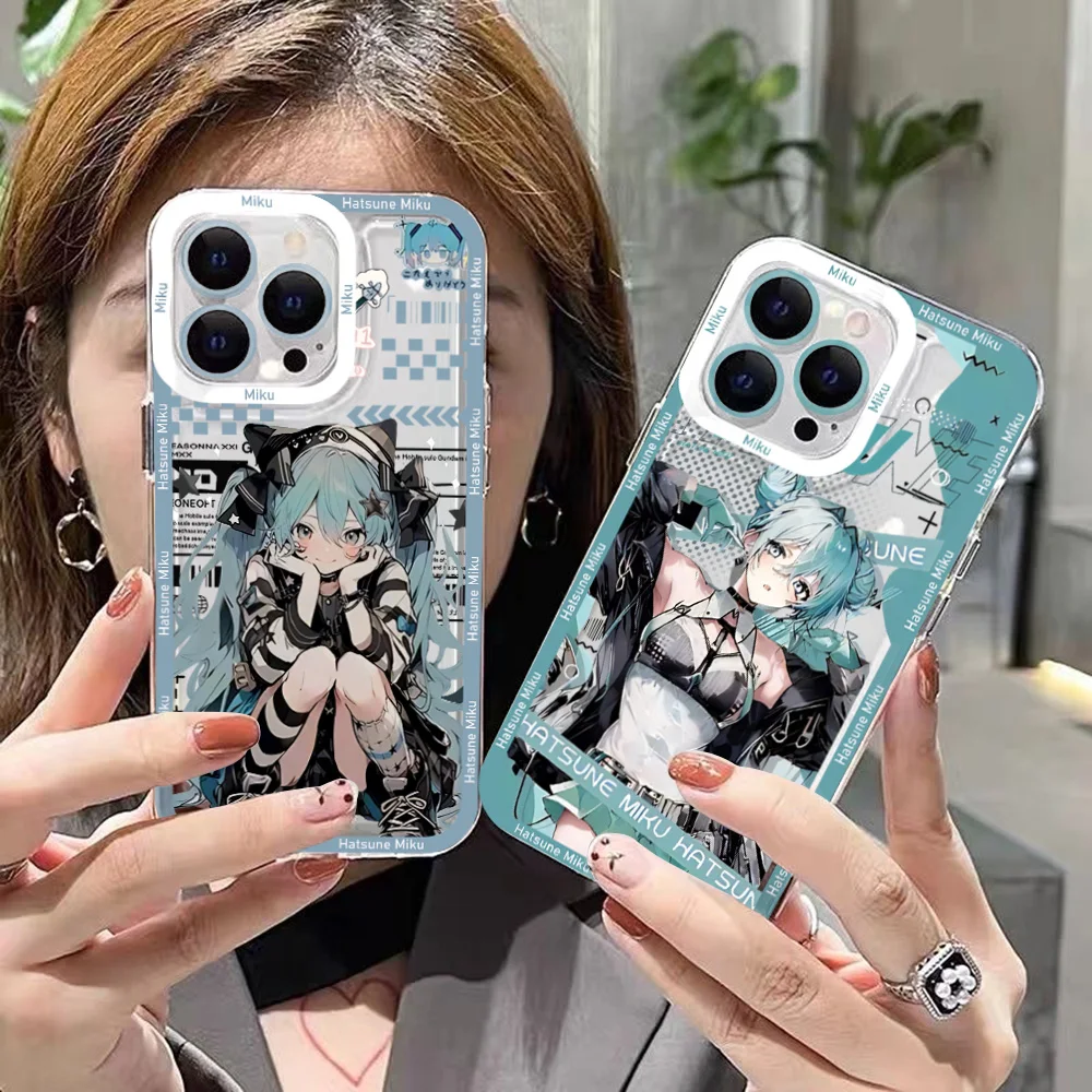 Anime Hatsunes Mikus Phone Case For IPhone 16 15 14 13 12 11 Mini Pro Max X XR XSMax 7 8 Plus SE20 Transparent Cover