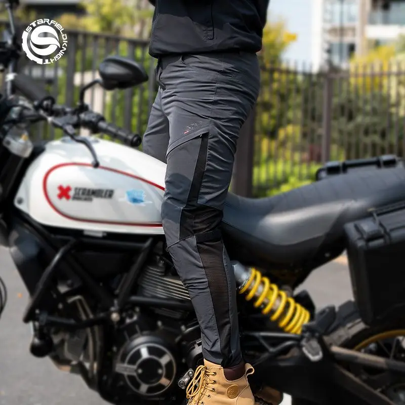 Motorcycle Riding Pants Men's Summer Breathable Anti-drop Quick-drying Locomotive Casual Pants Summer Motorcycle Riding Pants