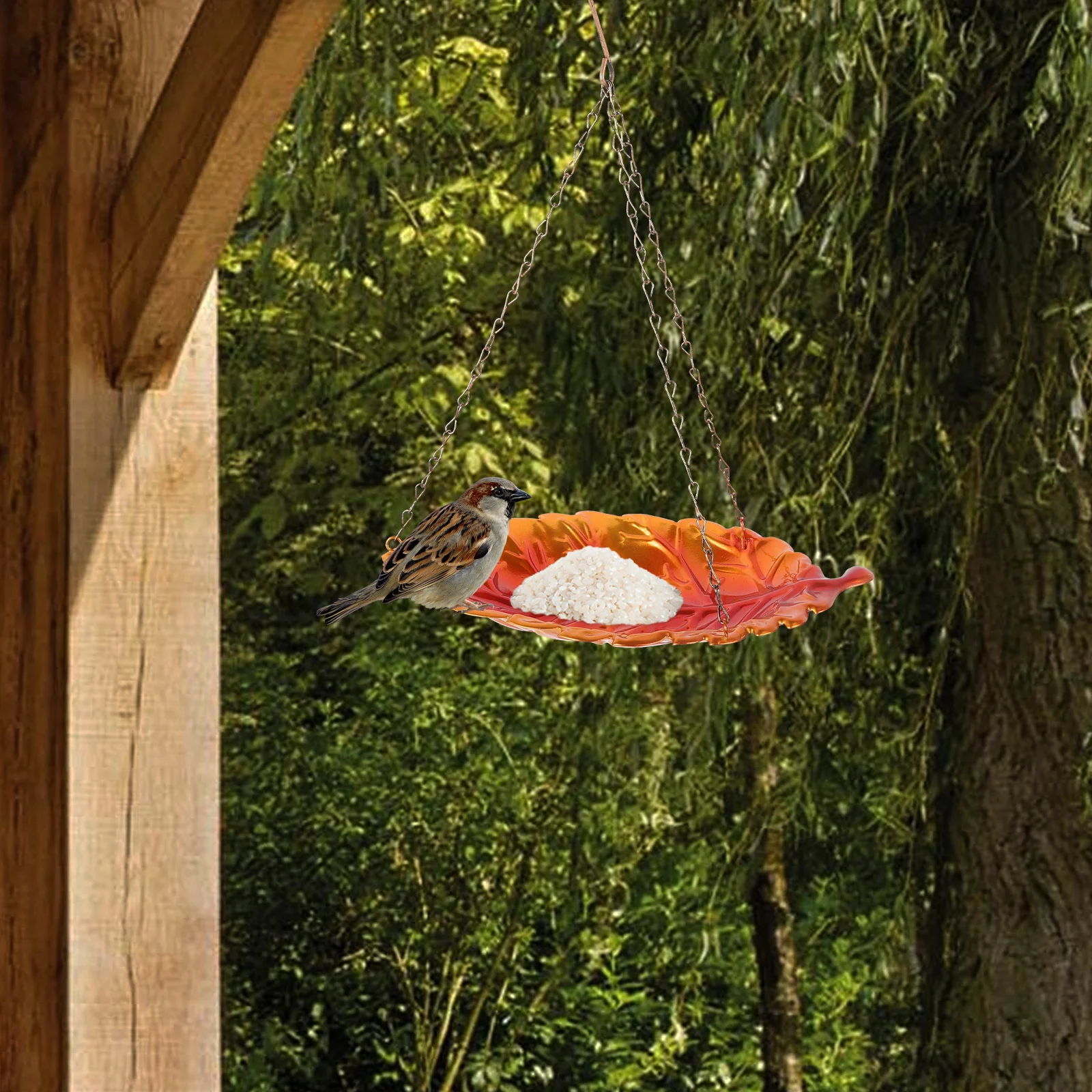 

Metal Bird Feeder Outdoor Hanging Garden Decor Large Capacity Iron Artwork Feeding Container for Patio Balcony Yard Attract