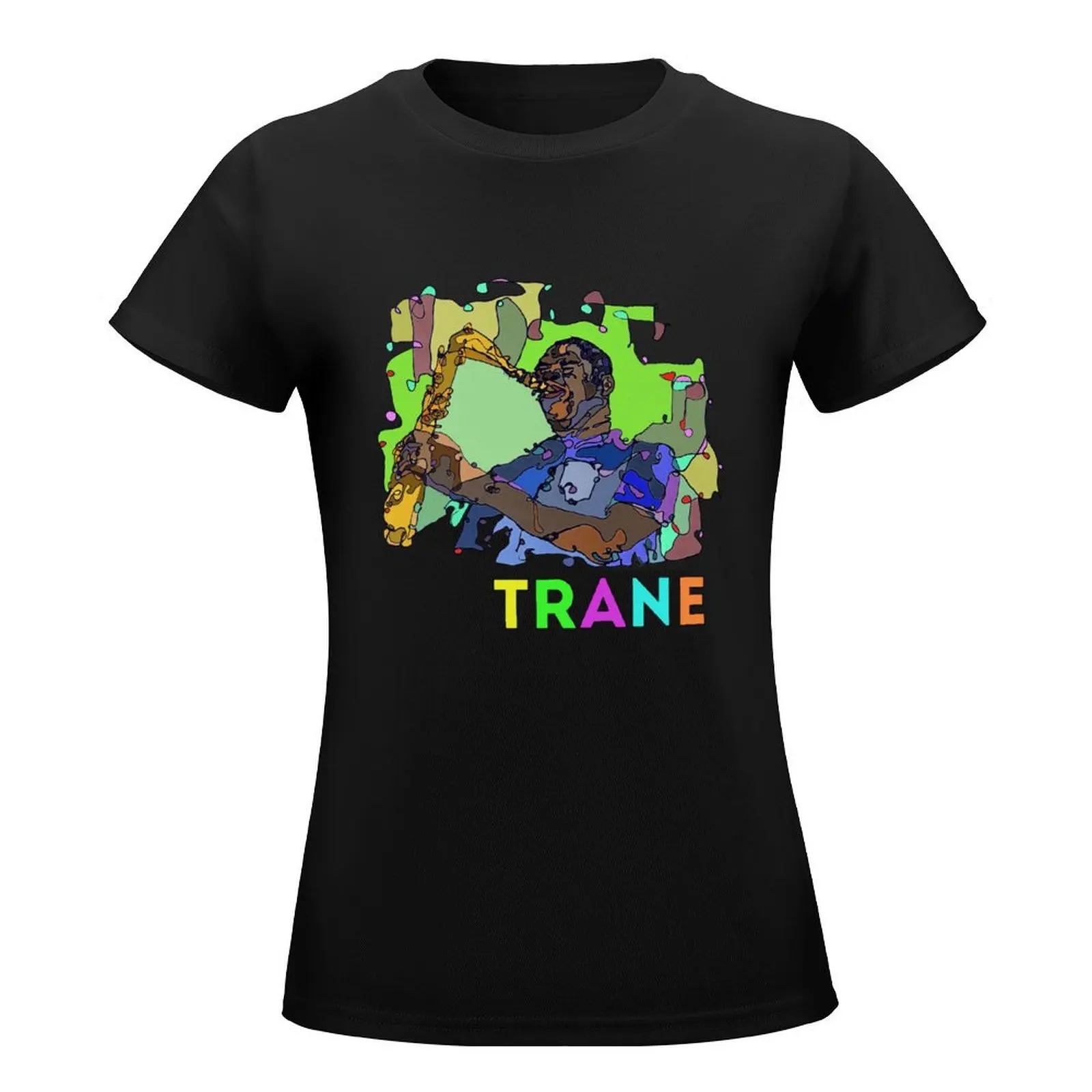 Trane (John Coltrane) -Jazzlegendes Artserie Van Hristo Vatchev T-Shirt Esthetische Kleding Vrouwelijke Kleding Kleding Voor Vrouw