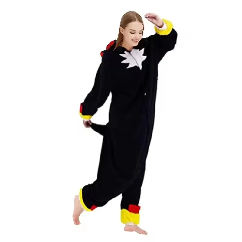 Oversized XL Black Shadow Cartoon Pajamas Children Adult Female Male Animal Christmas Hedgehog Cosplay Raccoon Kigurumi Jumpsuit