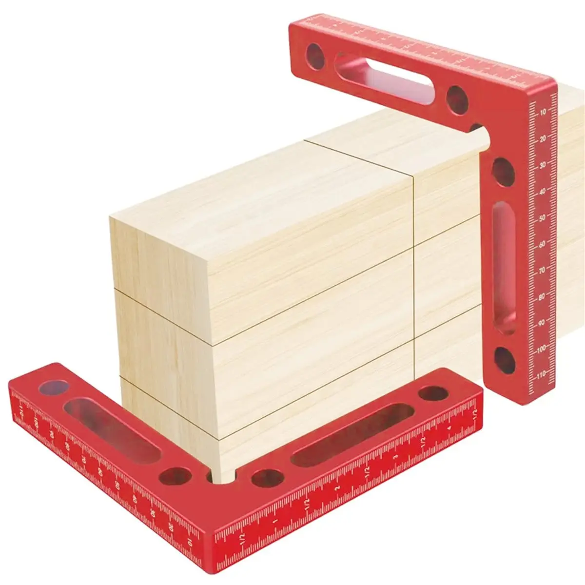 2026 New 2pc 90 Degree Positioning Square Right Angle Clamp Aluminum L Block W/ Scale Woodworking Clamp Tool for Picture Drawer