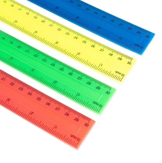 4Pcs/Pack Colorful Transparent Plastic Straight Rulers 30cm Kawaii Stationery Drawing School Office Supplies Kids Student Prize view 5