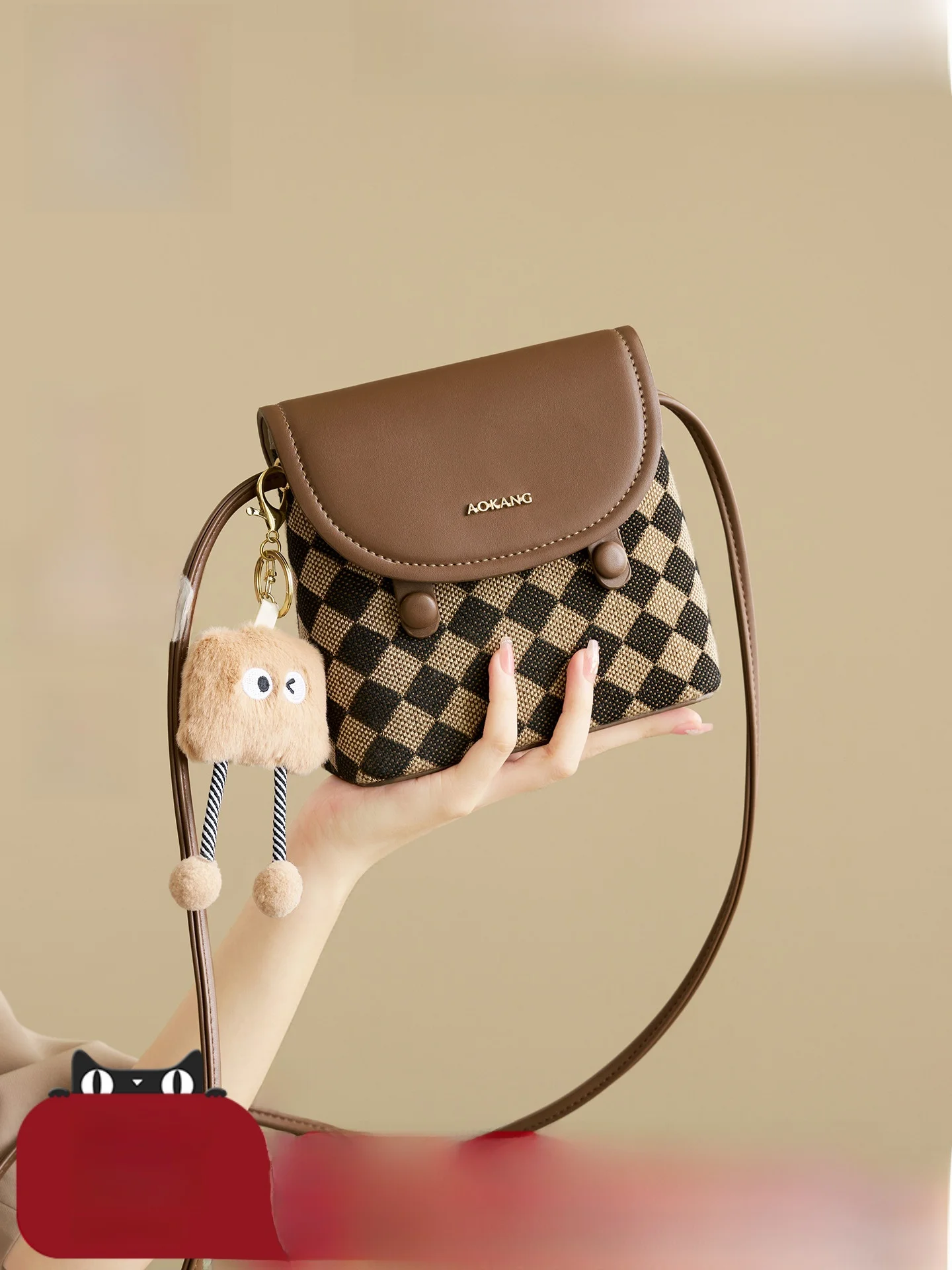 

Aokang женская большая вместительная наклонная сумка через плечо, сумка для мобильного телефона, сумка на одно плечо, удобная из мягкой ткани