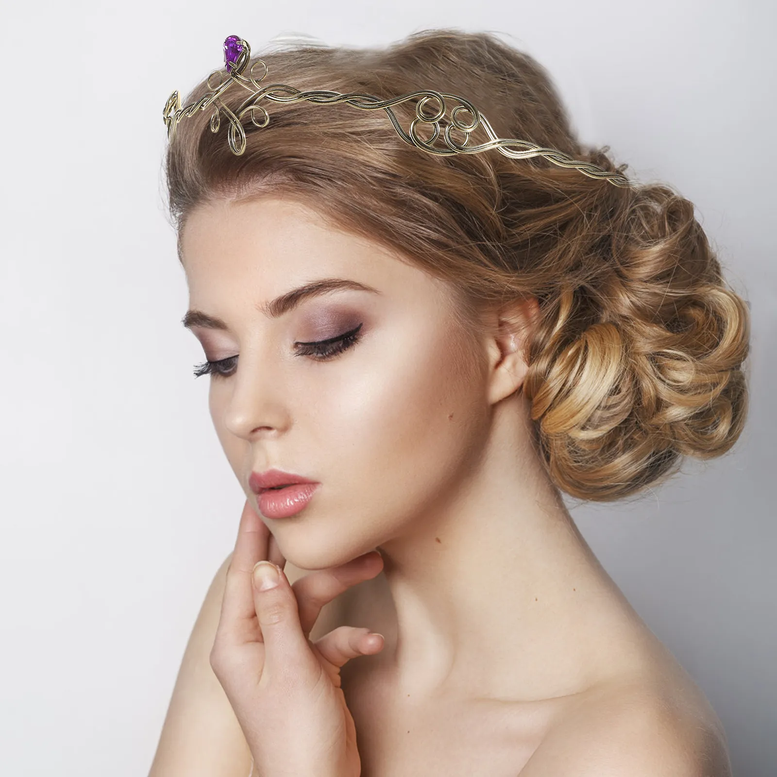 Metal Rhinestone Tiara Headband Headpiece Suitable for Most Heads Wedding Prom Birthday Party Bridal Crown Hair Accessory