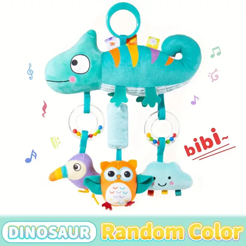 Sonajeros colgantes para cuna, juguetes para bebés, juguete colgante en espiral de animales de dibujos animados con timbre, cochecito, coche, juguetes para recién nacidos