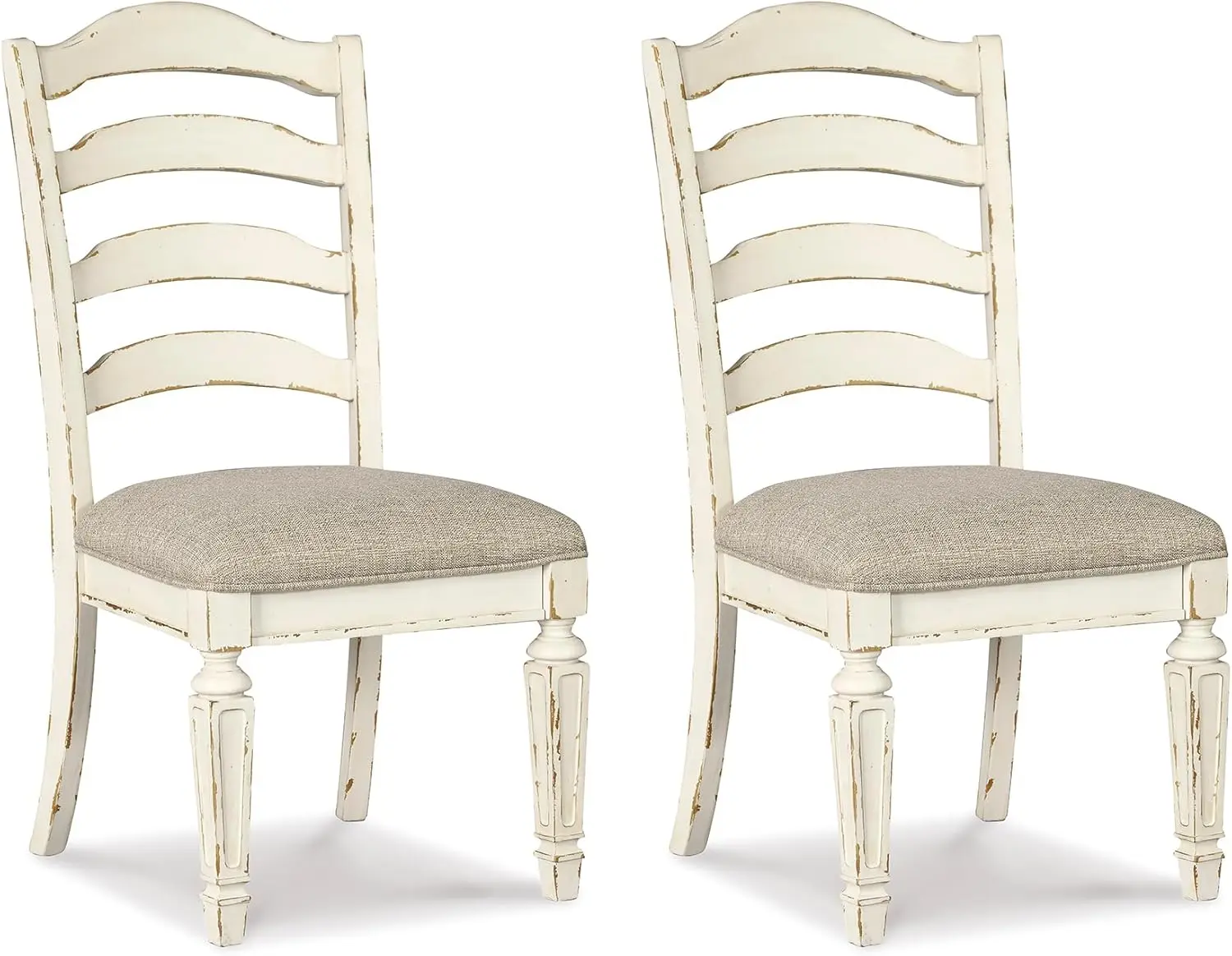 Antique White Upholstered Dining Chairs for Dining Room - 2 Count, Signature Design