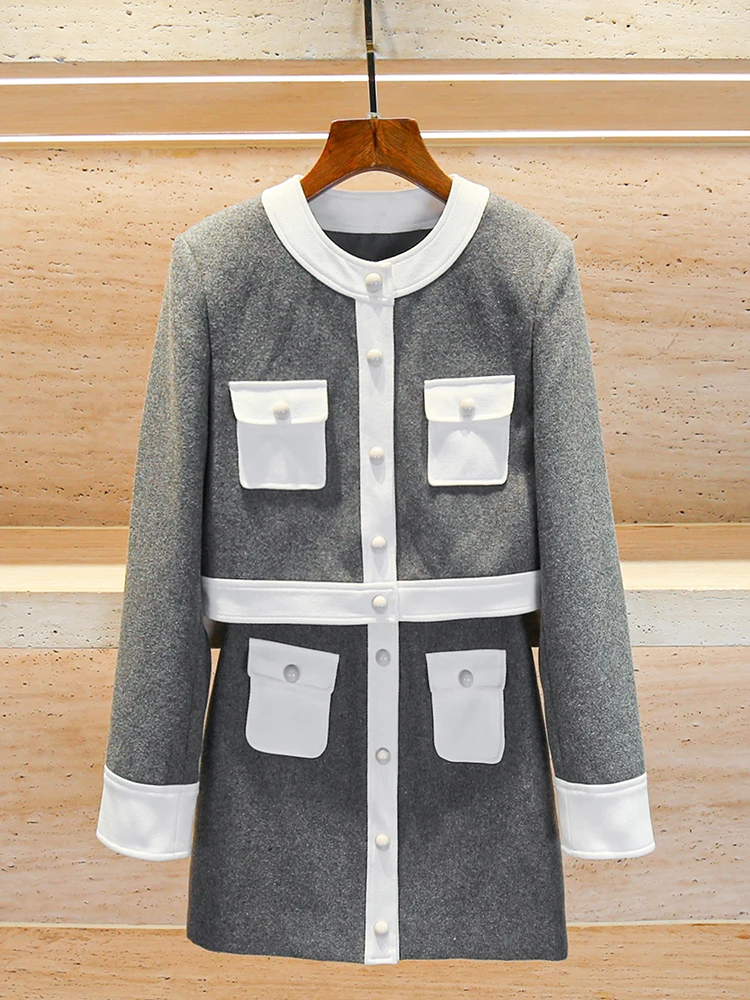

High-End Autumn Workwear Jaet And Skirt Set for Women Ele Miss Rich Sle Long Sve round Ne Two-Piece Suit
