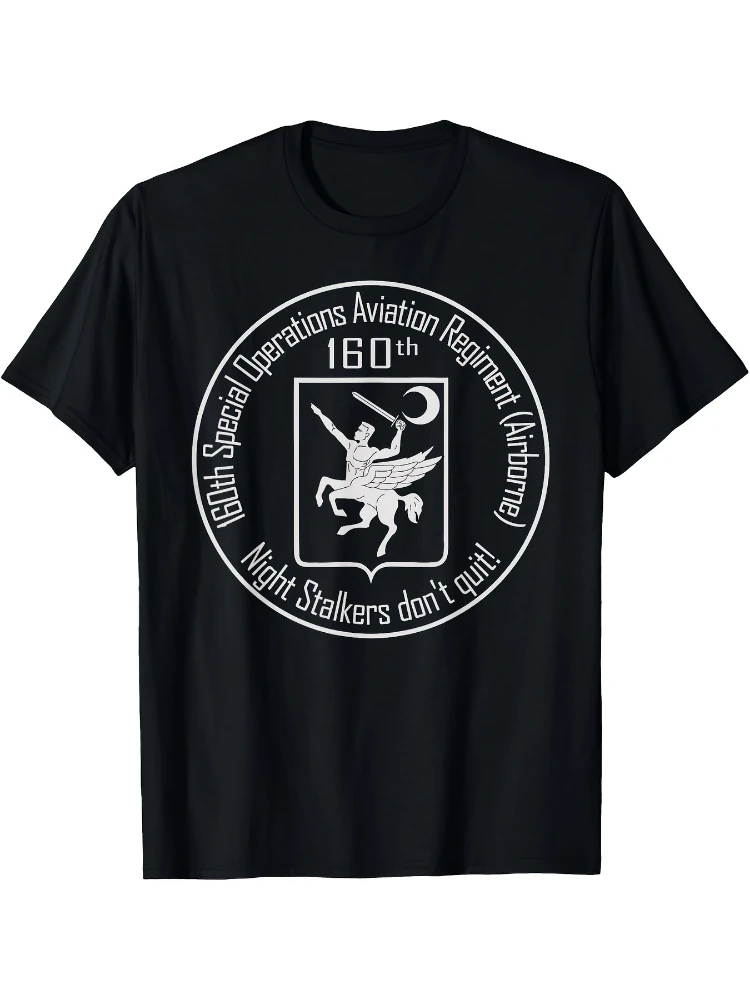 

160th SOAR Special Force Airborne US Night Stalkers Army pattern - 100% cotton summer short sleeve O-neck printed T-shirt.