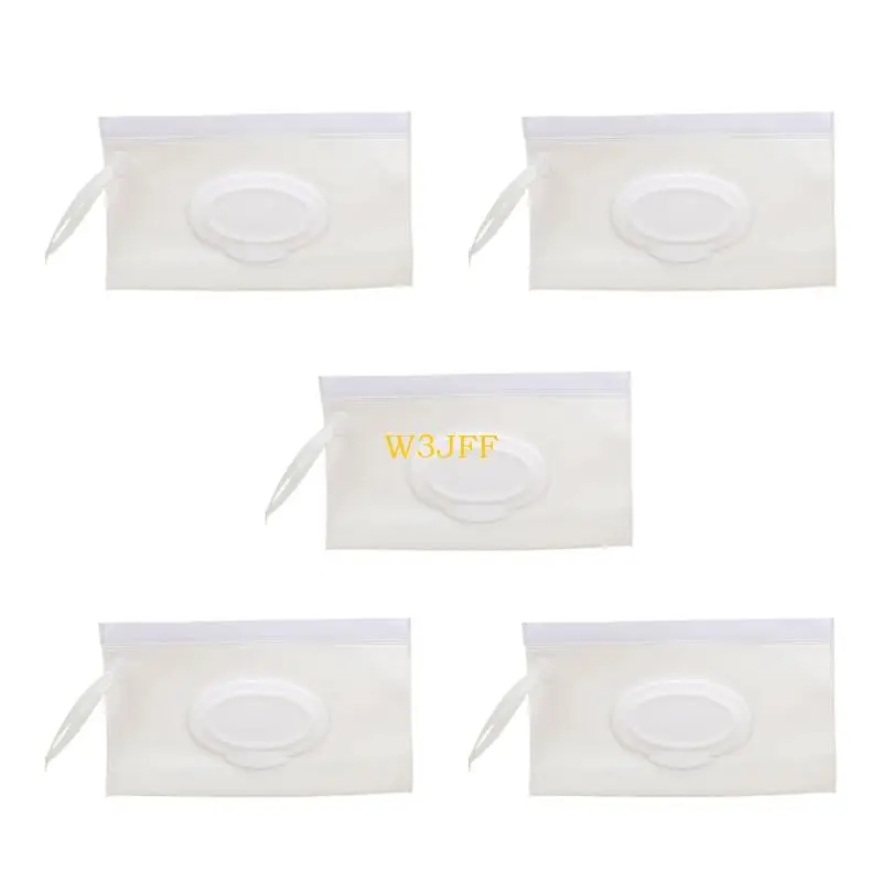 W3JF 5PCS Travel Sized Baby Wipes Reusable Moisture Lock Ergonomic Opening for Single Hand Use