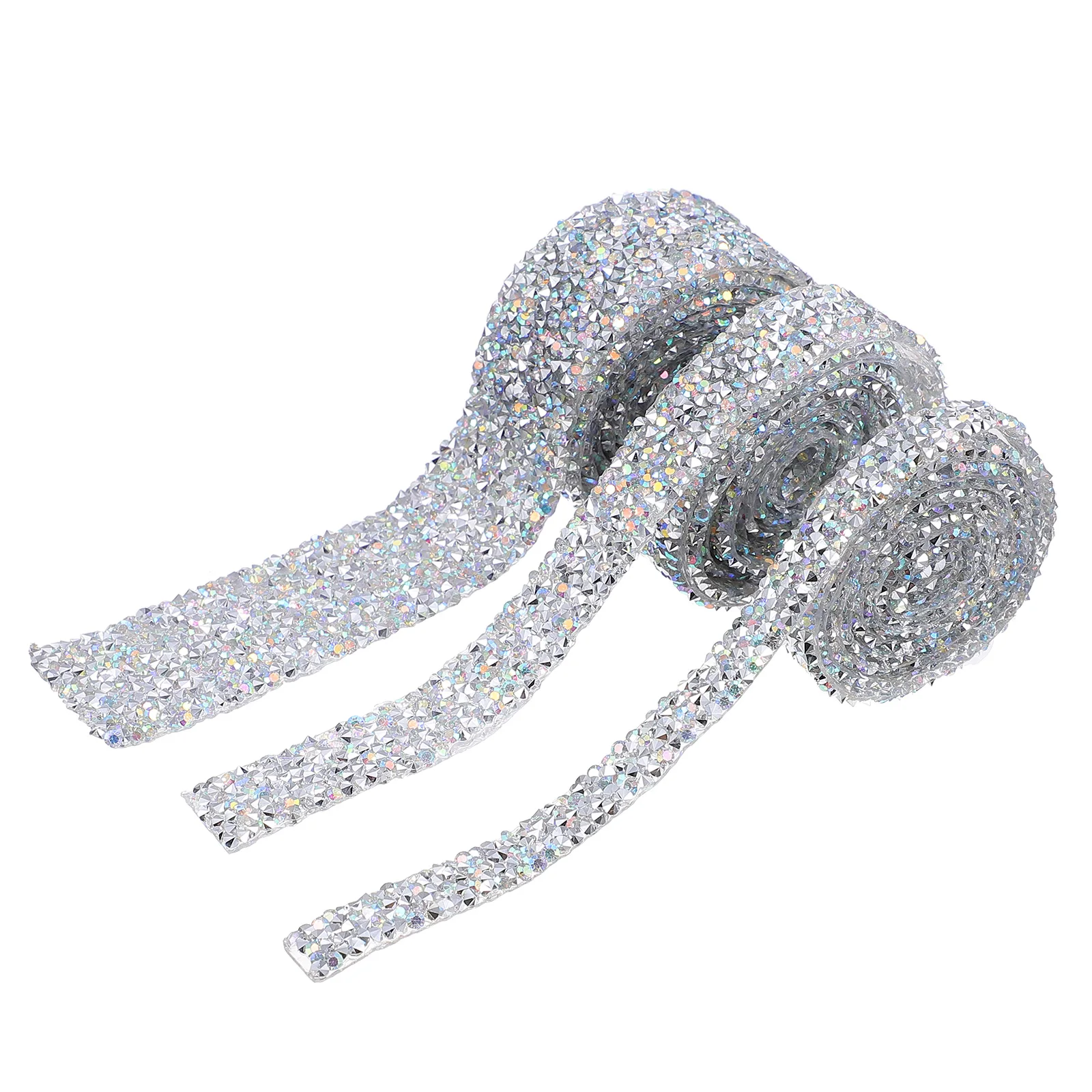 

3 Rolls Crystal B Belts Rhinestone Wraps Plastic DIY Mesh Decorative Cellphone Laptops Strong Stickiness Easy Use