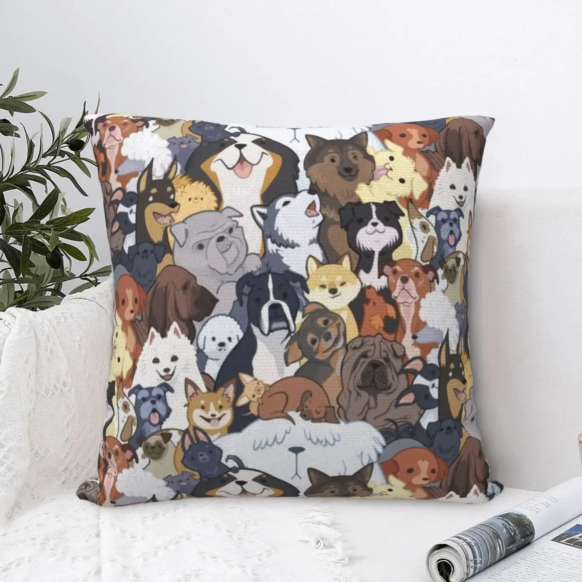 Pupper Dog Pillow Cover Pet Funny Pillow Case For Office Car Home Decorative Cushion Cover Soft Design Pillowcases Gift