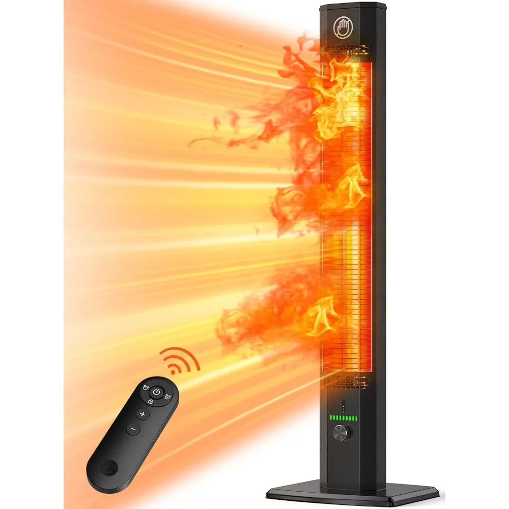 

42-Inch Outdoor Infrared Heater with 9 Heat Settings, 540-Minute Timer, Child Safety Lock, IP65 Waterproof, and Suitable for Gar