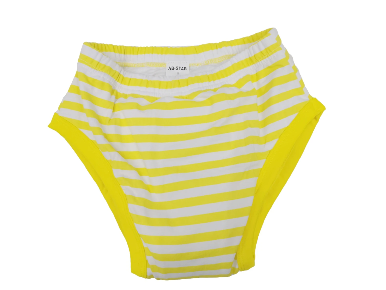 Adult Printed waterproof yellow stripe training pants/Adult baby brief with padding inside/waterproof ABDL training pants