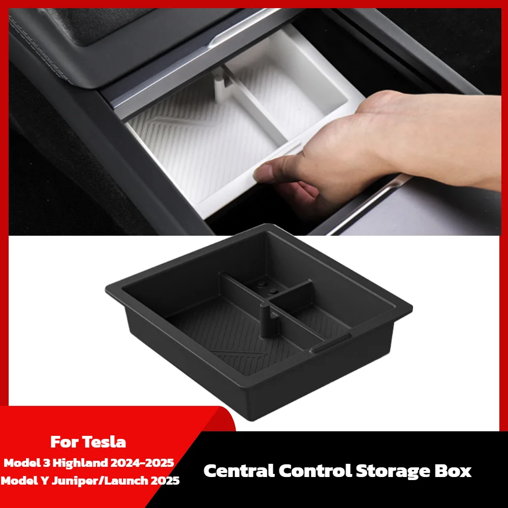 For Tesla Model 3 Highland 2024 2025 Model Y Juniper/Launch 2025 Car Central Control Storage Box Center Console Organizer Tray