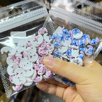 100pcs/2Bag Pink Angel+Blue Stitch Nail Decoration Cute 3D Cartoon Stitch&Angel Nail Art Charms DIY Girls Kids Nail Accessories