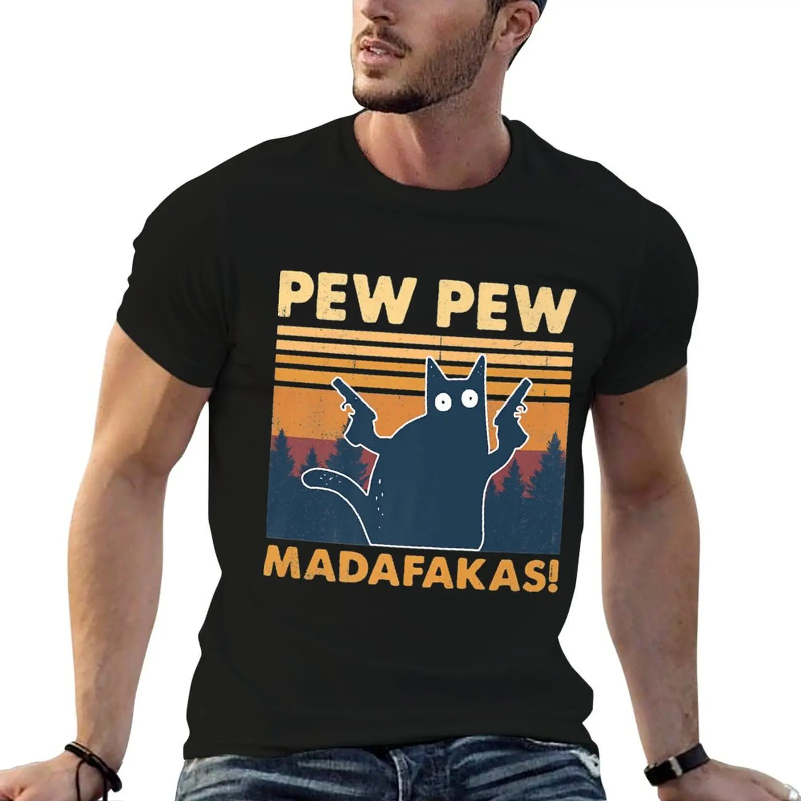 Camiseta Vintage Pewpewpew Mada-Fakas Crazy Pew Cat Premium, camisetas para hombre, camiseta de diseñador para hombre