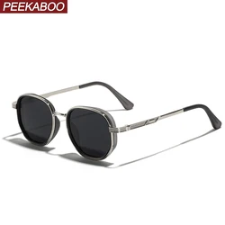 Peekaboo male polarized sunglasses for women TR90 unisex square sun glasses for men half metal TAC summer accessories 2024