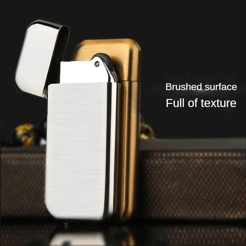 Mini Small Smoking Cigarette Lighter Portable Metal Torch Flame Lighters Butane Gas Lighter Smoke Accessory Grinding Wheel Gift