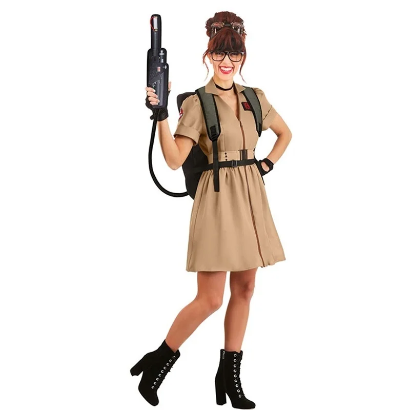 

Movie Theme Ghostbuster Cosplay Women Halloween Costume Dress Adult Jumpsuit Clothes