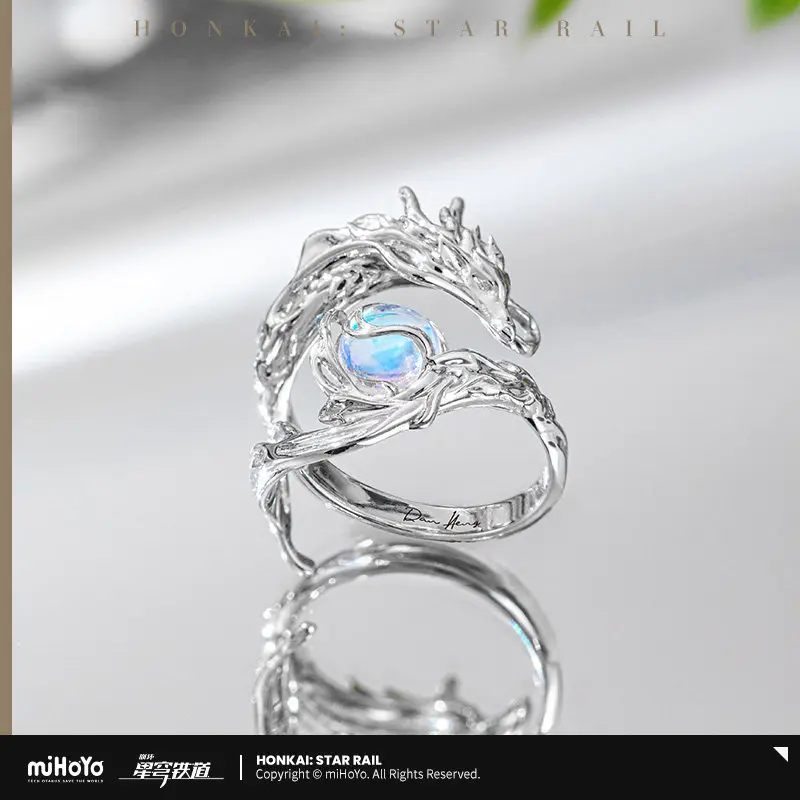 [Official]DanHeng Ring Game Honkai Star Rail MiHoYo Theme lmbibitorLunae Theme 925 Sterling Silver Ring Adjustable Jewelry Gifts
