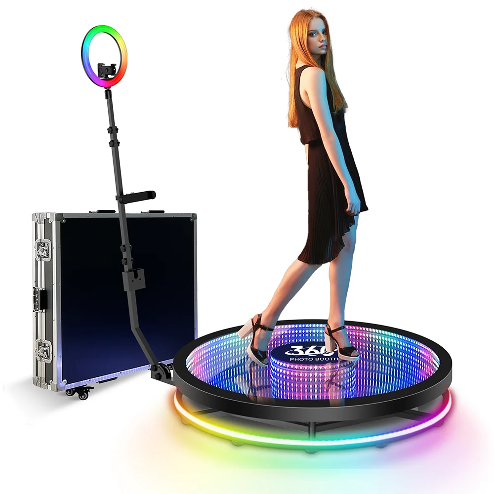 

Infinity Glass 360 Photo Booth Video Machine 68-115cm 1-7 People for Parties Events LED Glass 360 Degree Auto Spin Camera Booth