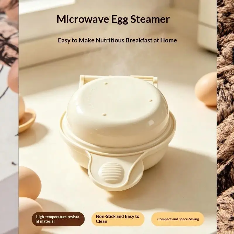 Food Safe Microwave Egg Cooker BPA Free Egg Steamer Mold 2/4 Slots Easy Clean for Daily Kitchen Breakfast Cooking