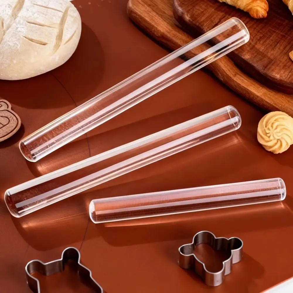 Food-Grade Acrylic Rolling Pin Transparent Easy To Clean Clear Dough Roller Multipurpose Non-Stick Baking Stick Clay Dough