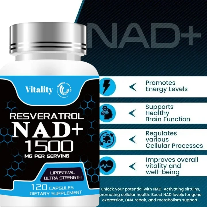 NAD Supplements, Supplements with Resveratrol + Vitamin B3, Nad Plus Boost Supplements - Supports Cellular Health