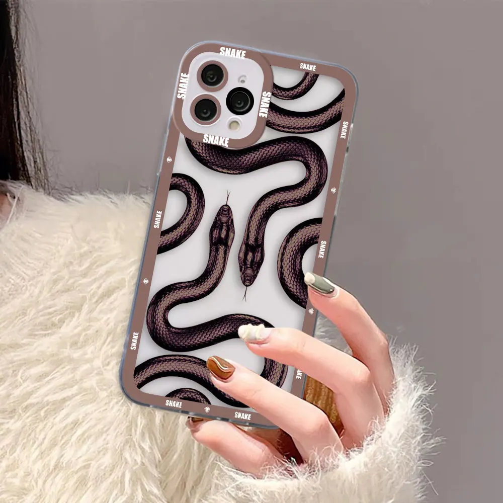 

Black Purple Red Gold Snake Clear Phone Case For Samsung Galaxy S26 S25 S24 S23 S22 S21 S20 FE PLUS ULTRA EDGE TPU Case Shell