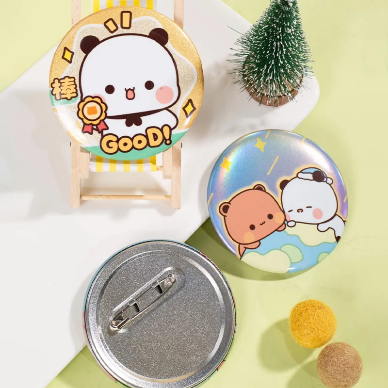 2025 New Original Panda Bubu And Yier Commemorative Badge Cute Pattern Bubu And Dudu Cartoon Panda Collect Brooch New Year Gift