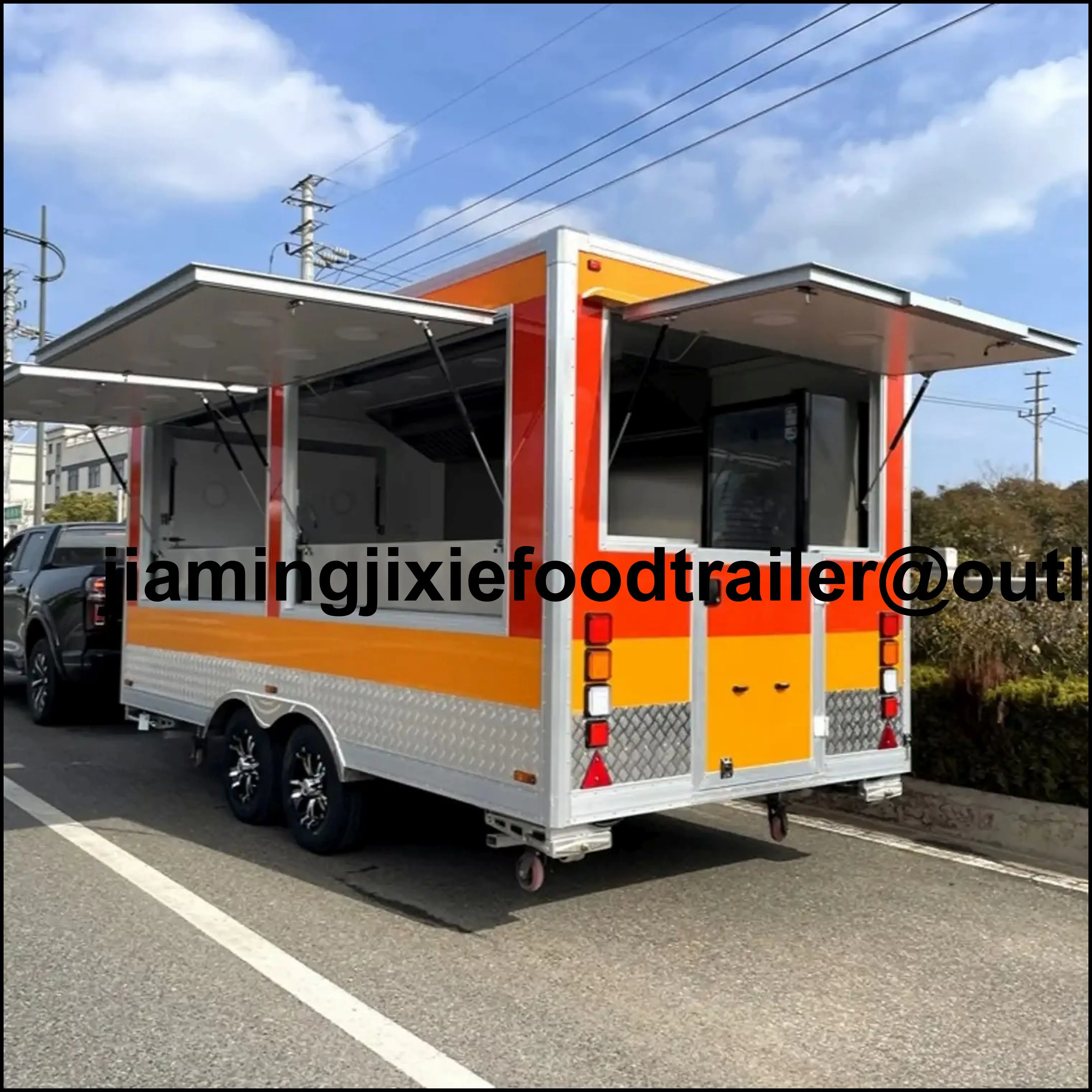 

Полностью оборудованный фудтрак для кейтеринга, прицеп для продажи хот-догов, индивидуальный фургон для фастфуда, пиццерия на колесах