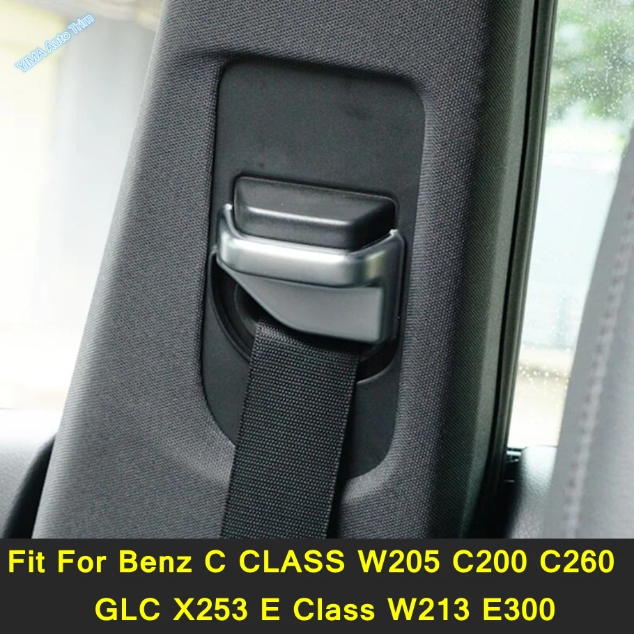 

ABS Car Safety Belt Decor Frame Matte Accessories Cover Trim For Mercedes-Benz C CLASS W205 C200 C260 GLC X253 E Class W213 E300