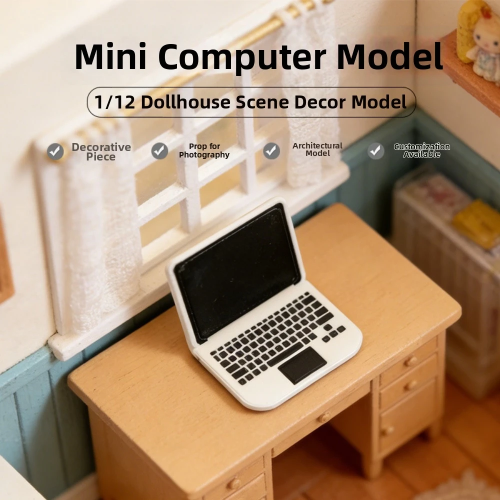 1/12 Dollhouse Miniature Wood Desk Mini Plastic Coffee Table Chairs Multistyles Simulation Furniture Model Toys