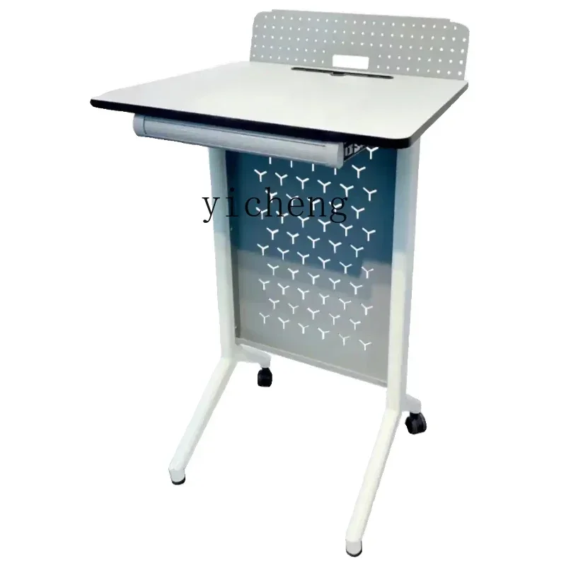Speaker Desk School Classroom Movable Small Podium Table Meeting Training Reception Welcome Desk