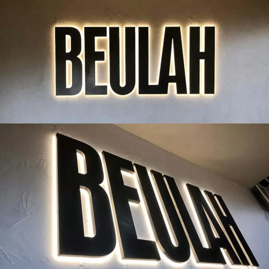 Metal 3D Led  Backlit Illuminated Company Business Light Outdoor Waterproof Hotel Door Stainless Steel Luminous Letter Sign