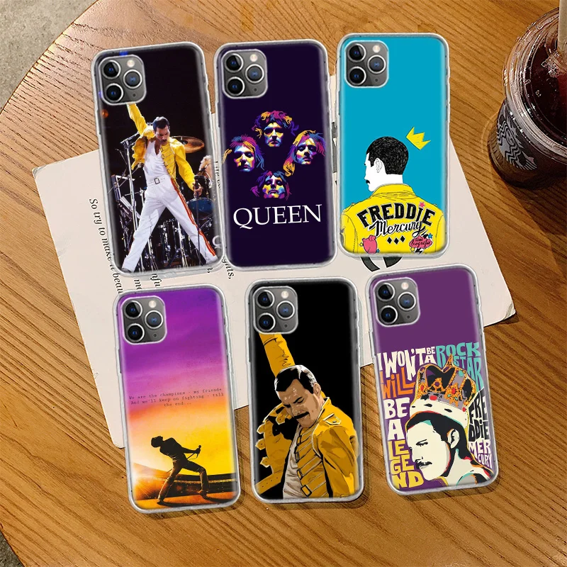 Rock Funky Freddie Mercury Queen Phone Case For Iphone 14 13 15 Pro Max Apple 11 12 Mini X XS XR 16 Plus 6 6S 5 5S Clea